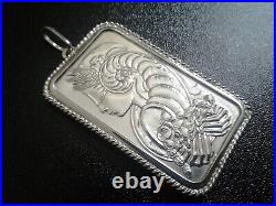 Pamp Suisse Lady Fortuna 1 Ounce Fine Silver Bar on Sterling Silver Bezel