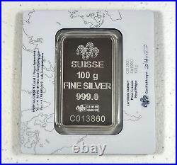 Pamp Suisse Lady Fortuna -100 Gram Silver Bar In Sealed Assay Card