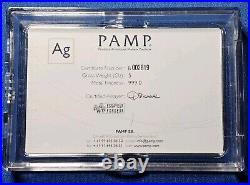 Pamp Suisse Lady Fortuna 5 oz 999 Silver Bar with Assay. EB