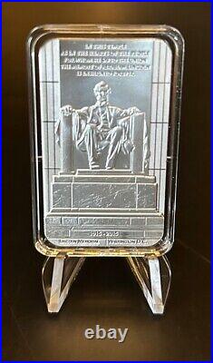 Pamp Suisse Lincoln Memorial 2015 Very Rare - 1 Troy Oz. 999 Fine Silver Bar