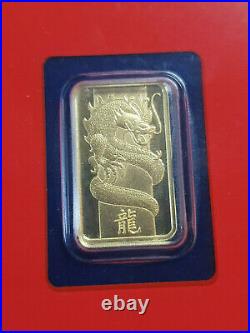 Pamp Suisse Lunar 5g. 9999 Gold Bullion Bar 2012 Year Of The Dragon Sealed