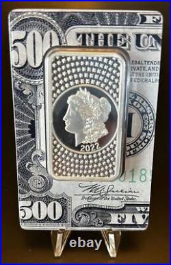 Pamp Suisse Morgan $500 Bill 50g Silver Bar