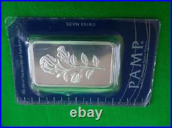 Pamp Suisse Rose 50 g Bar. 999 Silver in Assay Low Serial Number