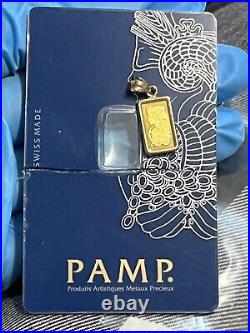 Pamp Suisse gold bar In 14k Bezel 1 Gram Beautiful