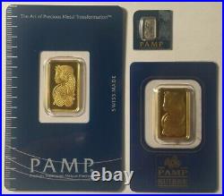 Pamp Suisse (lady Fortuna) Gold & Platinum Bar Lot! Sealed! Over 10g