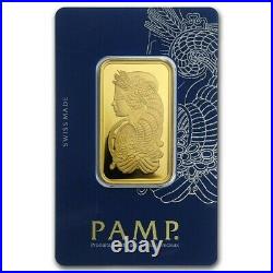 Pendant PAMP Suisse Fortuna 1 oz. 9999 Gold Bar Mounted In 14K Gold Bezel