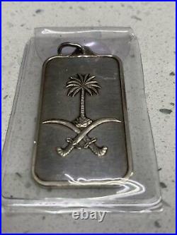 RARE 15 gram Silver PAMP Suisse Bar Saudi Arabia Emblem Pendant -Sealed