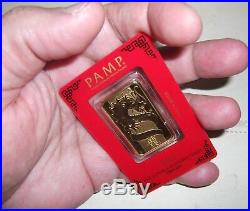 RARE 31.10 GRAM PAMP Suisse Year of the Dragon Gold Bar (In Assay)