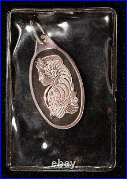 RARE 5 gram Silver PAMP Suisse Bar Lady Fortuna Oval Pendant Sealed F7788