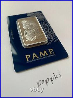RARE! PAMP Suisse 1oz (31.10g) Rhodium Bar Certificate Number C002073