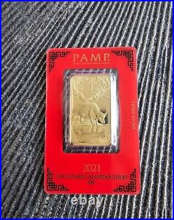 RARE PAMP Suisse Lunar Ox 1 oz Fine Gold Bar 999.9