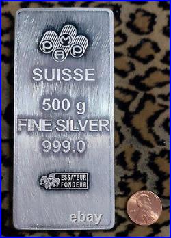 RARE Pamp Suisse 1/2 HALF KILO 500 Grams Lady Fortuna Older Style Silver Bar