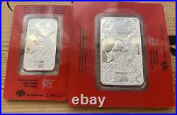 RARE pamp suisse silver bar Lot Lunar series Ox? 1oz + 100g