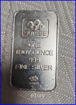 Rare 1 ounce PAMP Rami Suisse Zurich Fine Silver Bar 999 Vintage