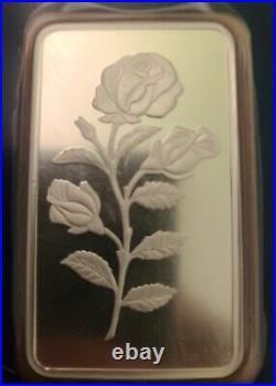 Rare 100 Gram PAMP SUISSE Rose Rosa. 999 Fine Silver Bar Sealed In Assay low #