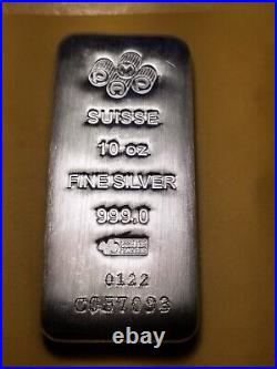 Rare Low Serial 10 Oz Silver Bar Pamp Suisse