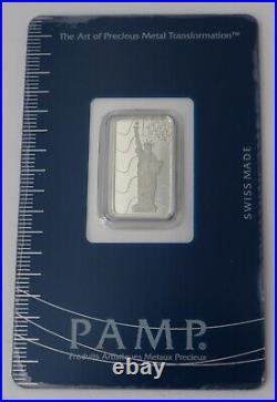 Rare PAMP Suisse Statue of Liberty 5 Gram Platinum Bar Sealed Item# 5025