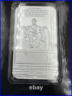 Rare Pamp Suisse 2015 Lincoln Memorial 1 Oz 999 Silver Bar Cased