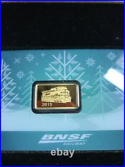 Rare Pamp Suisse 5 gram BNSF train in presentation box 999 gold bar low serial
