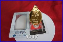 Rare Pamp Suisse Oval Pendant. 999 Fine Gold 20 grams Mint Condition with bale