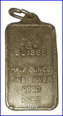 Rare Vintage PAMP Suisse Falcon. 999 Silver 1/2 Ounce Bar Pendant Key Chain