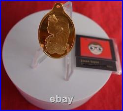 Rare oval vintage pamp suisse fortuna 20 gram. 999 pure gold pendant bar