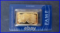 SEALED 1 Ounce Pamp Suisse. 9999 Fine Gold Bar Lady Fortuna 1oz