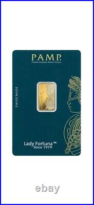 SPECIAL 45th Anniversary 5 Gram Gold Bar PAMP Suisse Lady Fortuna Verisca