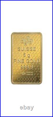 SPECIAL 45th Anniversary 5 Gram Gold Bar PAMP Suisse Lady Fortuna Verisca