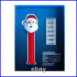 Santa Claus and Reindeer PEZ Dispenser Pair PAMP Suisse each with 60g total silver