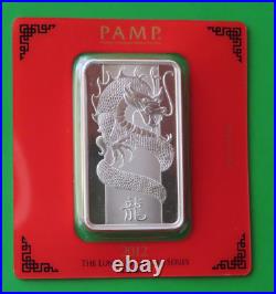 Set of 3 Pamp Suisse 2012 Year of the Dragon Silver Bars (1oz / 10gr / 100gr)
