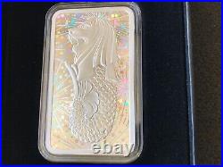Singapore Mint Pamp Suisse Hologram Radiant Merlion 1 Ounce Silver Bar