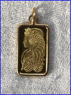 Suisse 5g gram fine gold 999.9 bar charm pendant from Kuwait