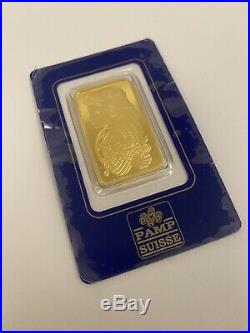 Swiss Made 1 oz Gold Bar Pamp Suisse Fortuna 999.9 Fine Gold in Sealed Assay