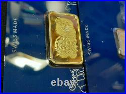 TWO 10 Gr. Gold Bars PAMP Suisse Lady Fortuna Veriscan +a ONE Pamp Bar 21GRAMS