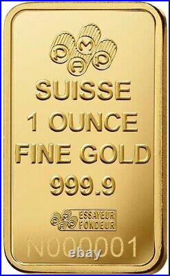 TWO(2) 1 oz Gold Bars Fortuna PAMP Suisse 999.9 Fine in Sealed Assay