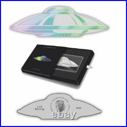 UFO 2020 Solomon Islands 1oz Silver Bar Coin. 9999 Pamp Suisse in Box with COA