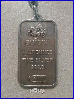 Very Rare Pamp Suisse Falcon 1/2 oz 999.0 Fine Silver Bar Pendant Type Charm