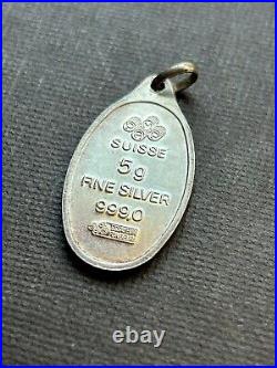 Very Rare Pamp Suisse Zodiac 5gram 999 Silver Bar Pendant Vintage