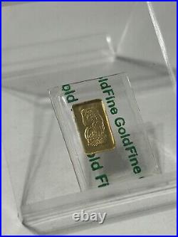 Vintage 1 gram Gold Bar PAMP Suisse, Fortuna, 999.9 Fine in Sealed Fine gold