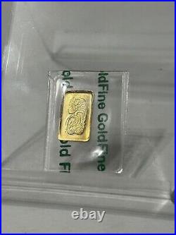 Vintage 1 gram Gold Bar PAMP Suisse, Fortuna, 999.9 Fine in Sealed Fine gold