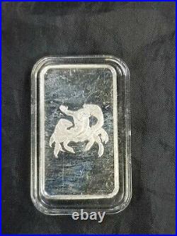 Vintage 1 oz Silver Art Bar Cancer Greek Mythology Crab Pamp Suisse Rare. 999