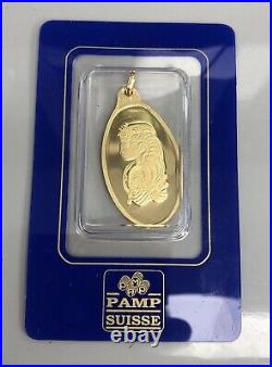 Vintage 10 grams Gold PAMP Suisse Lady Fortuna 999.9 Fine Pendant