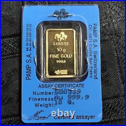 Vintage 10 grams Gold PAMP Suisse Zodiac Libra Nude. 9999 Fine bar