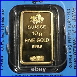 Vintage 10 grams Gold PAMP Suisse Zodiac Libra Nude. 9999 Fine bar