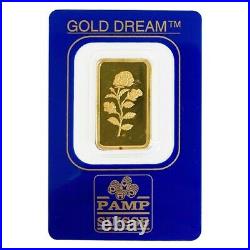 Vintage Assay 5 gram Gold Bar PAMP Suisse Rosa. 9999 Fine