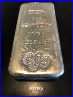 Vintage PAMP Suisse 1 KILO silver bar - 1000 gram