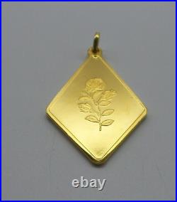Vintage PAMP Suisse 1 oz. 999 Gold Triangle Kite Pendant Rose Rosa B1524