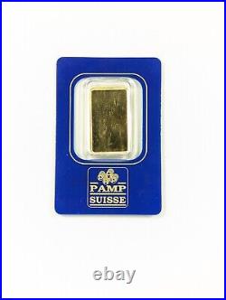 Vintage PAMP Suisse Blank 10 Gram 999,9 Fine Gold Bar Sealed in Assay