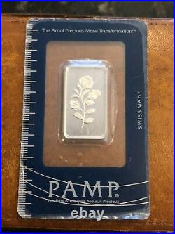 Vintage Pamp Rose 1/2 oz Silver Bar & 2.5 Grams Gold Bar Mint Assay Rare